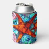 スタッお洒落フィシーシェルビーチティール（緑がかった色）ピンク 缶クーラー (缶裏面)