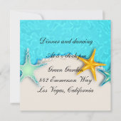 スタッかわいらしフィッシュ夏ビーチ披露宴カード 招待状 (正面)