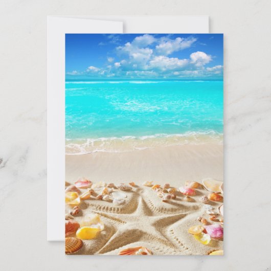 スタッエレガントフィッシュビーチブライダルシャワー 招待状 (裏面)