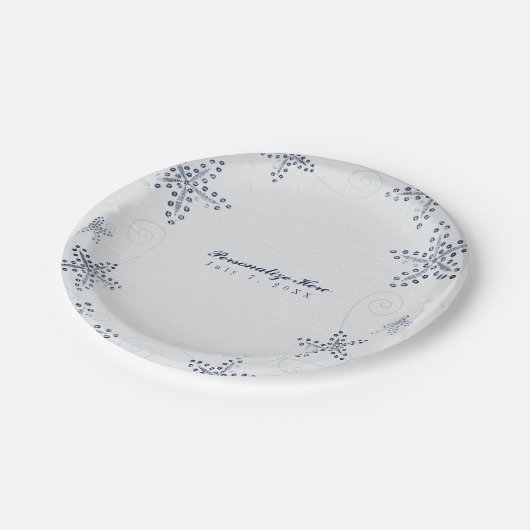 スタッエレガントフィッシュ&シークインズブルービーチパーティー ペーパープレート (アングル)