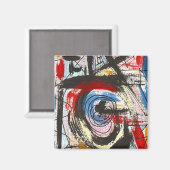 スタッカートハンド絵を描抽象芸術 マグネット (正面/裏面)