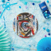 スタッカート絵を描ド・ハンド・抽象芸術・アート筆跡 ペーパープレート (パーティー)