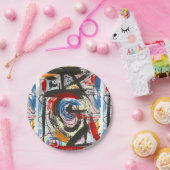 スタッカート絵を描ド・ハンド・抽象芸術・アート筆跡 ペーパープレート (パーティー)