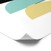 スタッキングストーンアクアブルーイエローグリーンブラック ポスター (角)