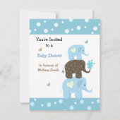 スタッキングゾウ赤ちゃんシャワー招待状 招待状 (正面)