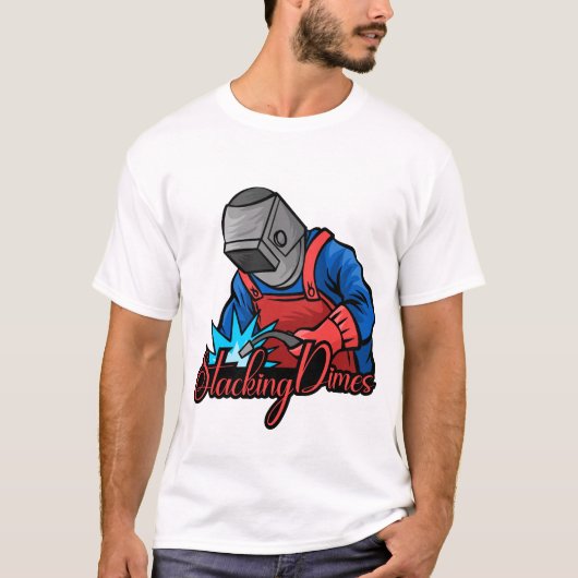 スタッキングダイムズ ジョーク 溶接工 ギフト Tシャツ (正面)