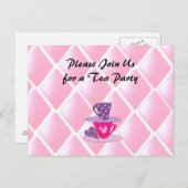 スタッキングティーカップステアパーティの招待状 インビテーションポストカード (正面/裏面)