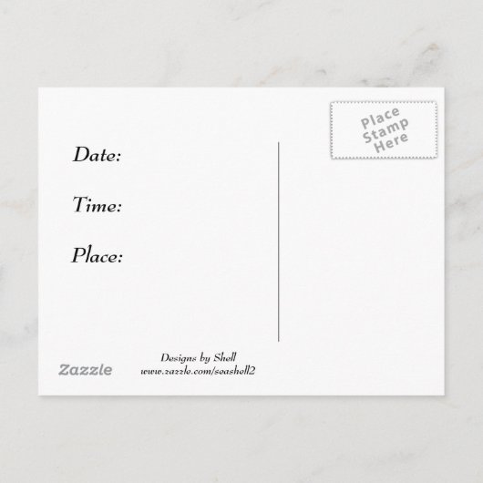 スタッキングティーカップステアパーティの招待状 インビテーションポストカード (裏面)