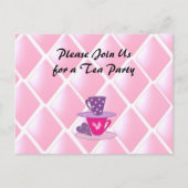 スタッキングティーカップステアパーティの招待状 インビテーションポストカード (正面)
