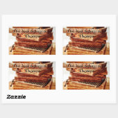 スタックの古い本の蔵書票シール 長方形シール (シート)