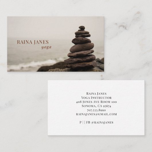 スタックストーンズビーチヨガビジネスカード 名刺 (正面/裏面)
