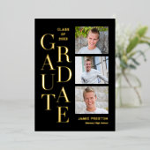 スタックチャームフォイル卒業アナウンス招待状 箔招待状 (立ち正面)