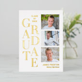 スタックチャームフォイル卒業アナウンス招待状 箔招待状 (立ち正面)