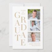 スタックチャーム編集可能カラー卒業招待状 招待状 (正面)