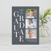 スタックチャーム編集可能カラー卒業招待状 招待状 (スタンド正面)