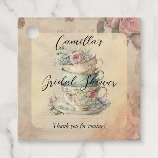 スタックフローラテアッセエフェラブライダルシャワー フェイバータグ (正面)