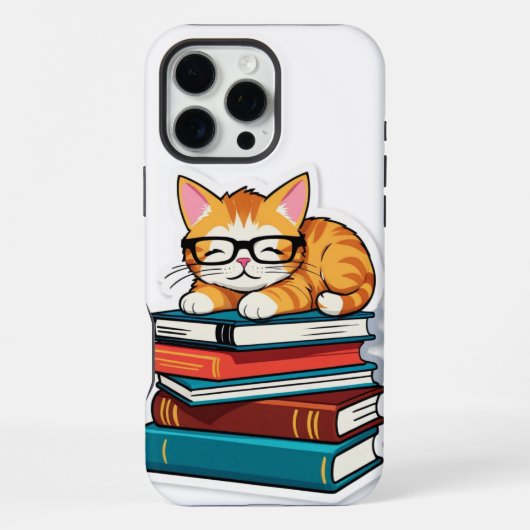 スタック上の賢い猫 iPhoneケース (裏面)