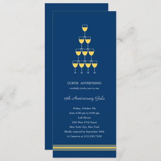 スタック型シャンパ企業のン/ビジネスパーティー招待状 招待状 (正面/裏面)