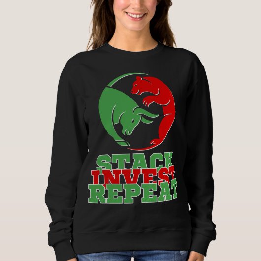 スタック投資Repeat™静かなパワーバルブ&ベア スウェットシャツ (正面)