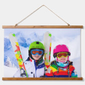 スタック文字ファミリー名休暇写真 吊り下げ型タペストリー (正面)