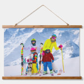 スタック文字ファミリー名休暇写真 吊り下げ型タペストリー (正面3)