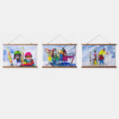 スタック文字ファミリー名休暇写真 吊り下げ型タペストリー (トリプル)