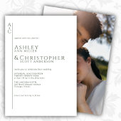 スタック石板モノグラム結婚フォト 招待状