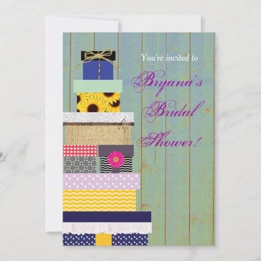 スタック素朴ギフトブライダルシャワーシック招待状 招待状 (正面)