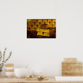 スタック金ゴールドバー ポスター (キッチン)