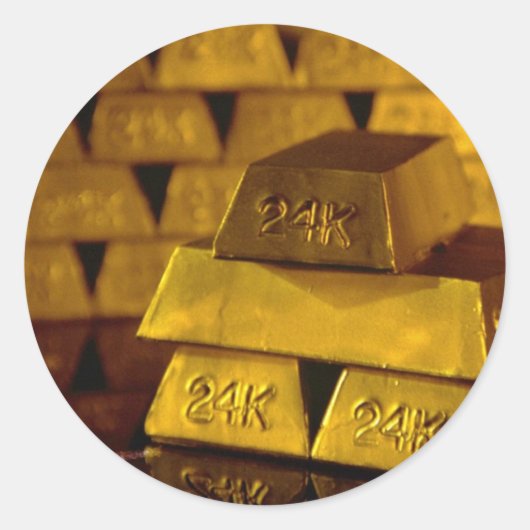 スタック金ゴールドバー ラウンドシール (正面)
