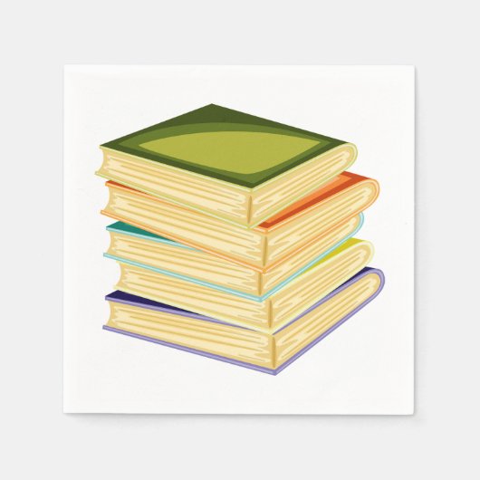スタック・オブ・スクール・ブックス紙・ナプキンス スタンダードカクテルナプキン (正面)