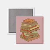 スタック・オブ・ブックス – パステル マグネット (正面/裏面)
