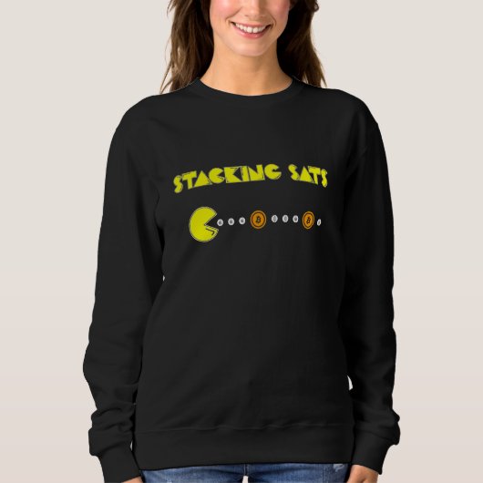 スタックSats Bitcoin Crypto Currency Btc スウェットシャツ (正面)