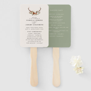 スタッグさびセージ緑フローラ素朴エレガントモダン ハンドファン