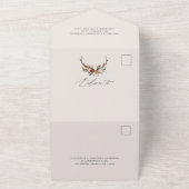 スタッグさびテラコッタフローラエレガントすべて オールインワン招待状 (外側)