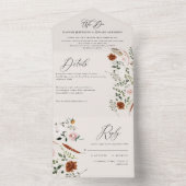 スタッグさびテラコッタフローラエレガントすべて オールインワン招待状 (内側)