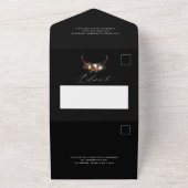 スタッグさびテラコッタフローラエレガントすべて オールインワン招待状 (外側)