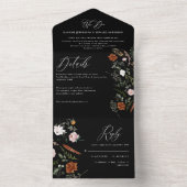 スタッグさびテラコッタフローラエレガントすべて オールインワン招待状 (内側)