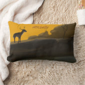 スタッグの壮麗なパーソナライズされた枕 ランバークッション (ブランケット)