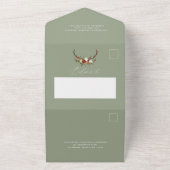 スタッグセージ緑フローラ素朴エレガント オールインワン招待状 (外側)