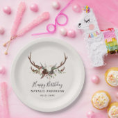 スタッグ素朴な植物秋納屋の誕生日パーティー ペーパープレート (パーティー)