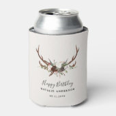 スタッグ素朴な植物秋納屋の誕生日パーティー 缶クーラー (缶正面)