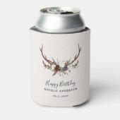 スタッグ素朴な植物秋納屋の誕生日パーティー 缶クーラー (缶裏面)