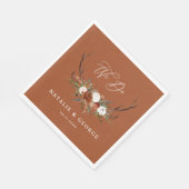 スタッグ素朴な植物結婚のテラコッタフローラ スタンダードランチョンナプキン (角)