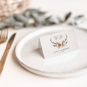 スタッグ素朴な植物結婚のテラコッタフローラ プレイスカード