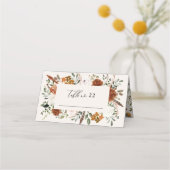 スタッグ素朴な植物結婚のテラコッタフローラpl プレイスカード (裏面)