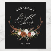 スタッグ素朴な黒さび植物性ブライダルシャワークラ ワインラベル (シングルラベル)