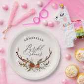 スタッグ素朴な黒さび植物性ブライダルシャワーパップ ペーパープレート (パーティー)