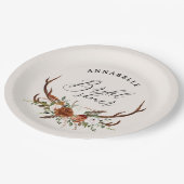 スタッグ素朴な黒さび植物性ブライダルシャワーパップ ペーパープレート (アングル)