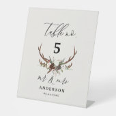 スタッグ結婚ラスティックバーンのmr&mrsテーブル番号 台座サイン (正面)